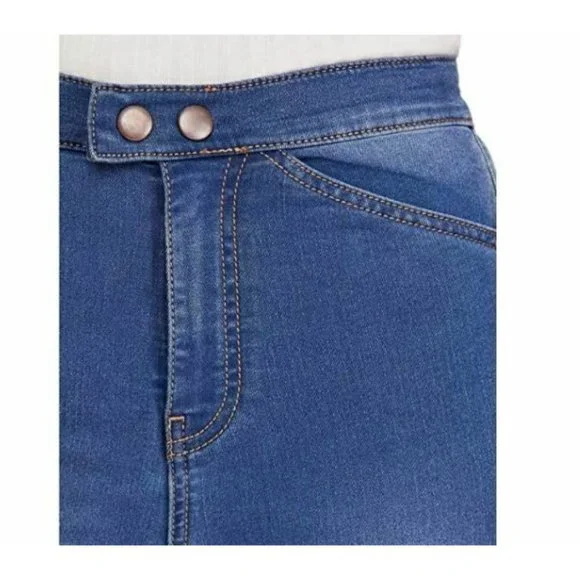 Free People Women 26 Blue Double Snaps Four Pockets Skinny Denim Jeans NWT CA33 - Picture 4 of 5